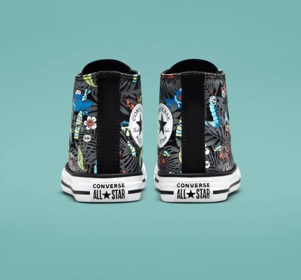 Trampki Wysokie Converse Chuck Taylor All Star Plants Czarne Głęboka Zielone Białe | CV-482NKZ