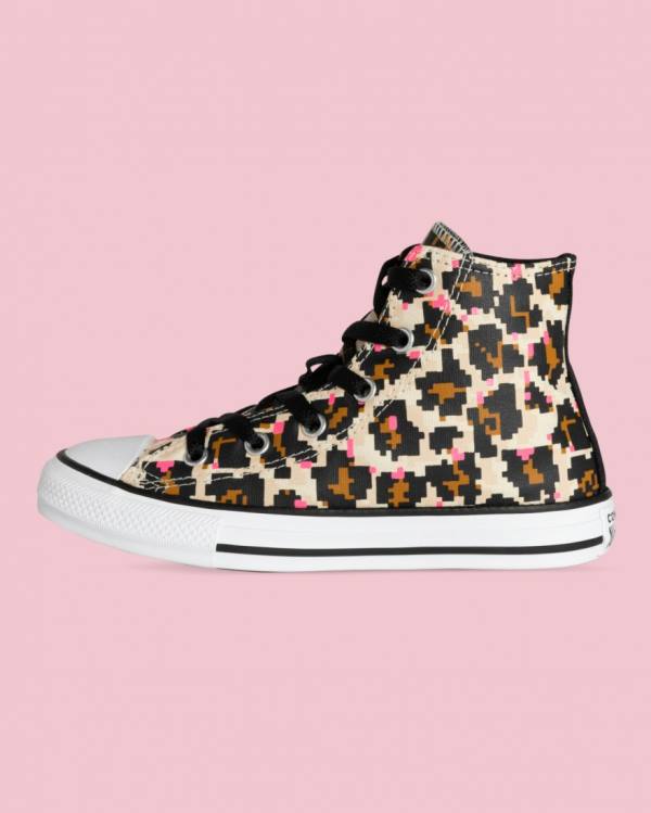 Trampki Wysokie Converse Chuck Taylor All Star Animal Print Czarne | CV-593OED
