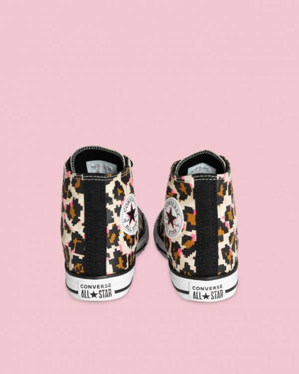 Trampki Wysokie Converse Chuck Taylor All Star Animal Print Czarne | CV-593OED