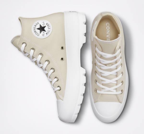 Trampki Wysokie Converse Chuck Taylor All Star Lugged Seasonal Color Brązowe Białe Czarne | CV-598BRX
