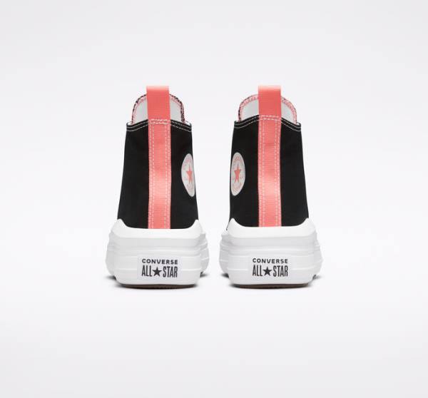 Trampki Wysokie Converse Chuck Taylor All Star Move Platformie Czarne Różowe Głęboka Niebieskie Białe | CV-674SDR
