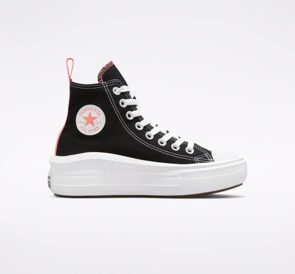 Trampki Wysokie Converse Chuck Taylor All Star Move Platformie Czarne Różowe Głęboka Niebieskie Białe | CV-674SDR