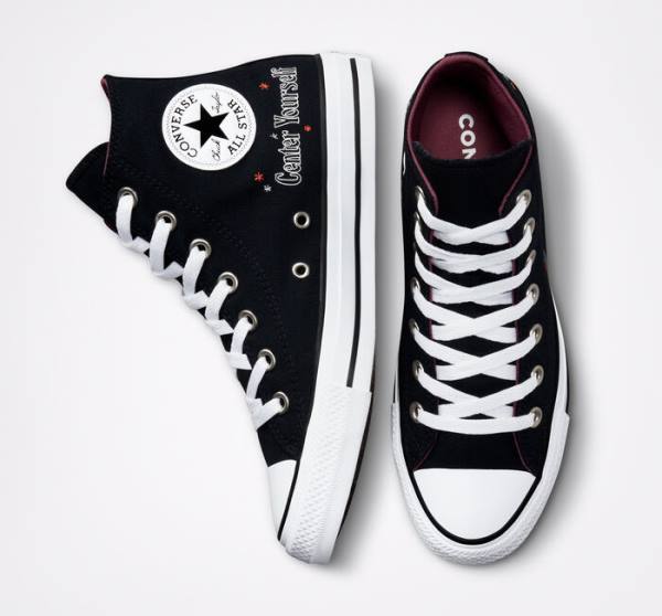Trampki Wysokie Converse Chuck Taylor All Star You Are On The Right Path Czarne Białe | CV-719UHF