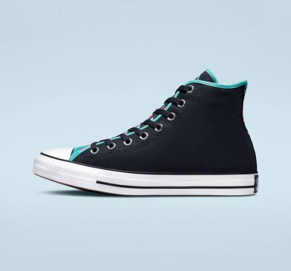 Trampki Wysokie Converse Chuck Taylor All Star Marbled Czarne Kolorowe Białe | CV-726LYK