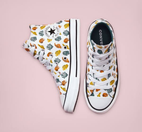 Trampki Wysokie Converse Chuck Taylor All Star Dino Daze Białe Jasny Zielone Czarne | CV-745CLW