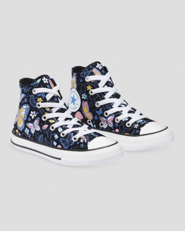 Trampki Wysokie Converse Chuck Taylor All Star Butterfly Fun Czarne | CV-768TVU