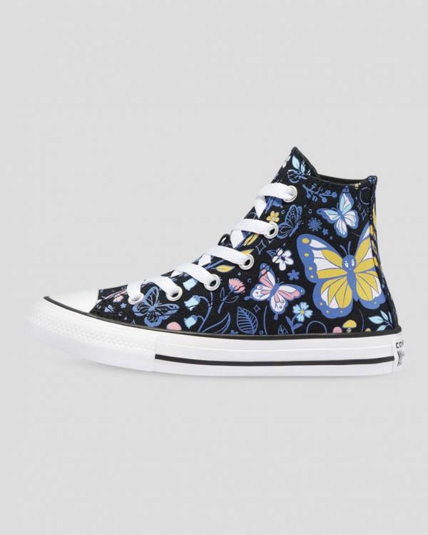 Trampki Wysokie Converse Chuck Taylor All Star Butterfly Fun Czarne | CV-768TVU