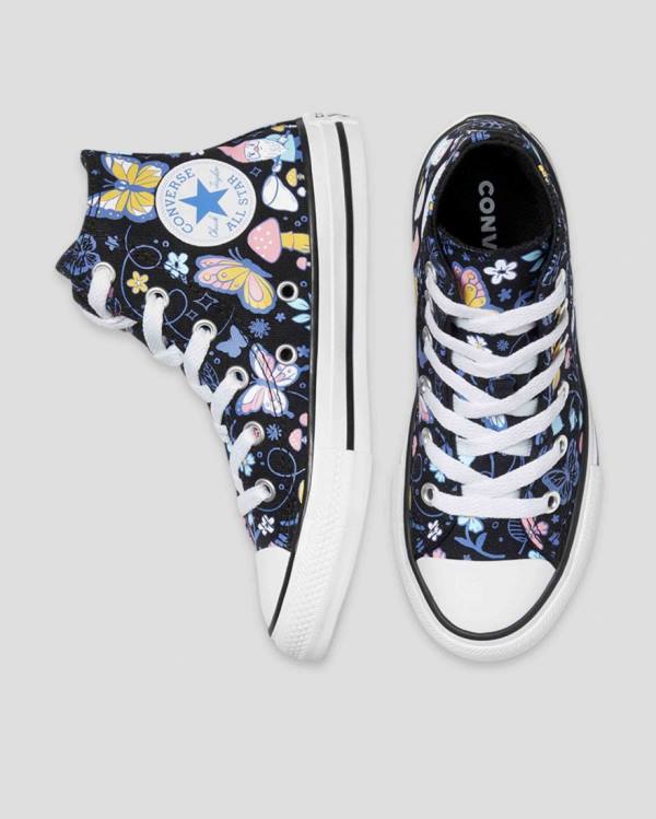 Trampki Wysokie Converse Chuck Taylor All Star Butterfly Fun Czarne | CV-768TVU
