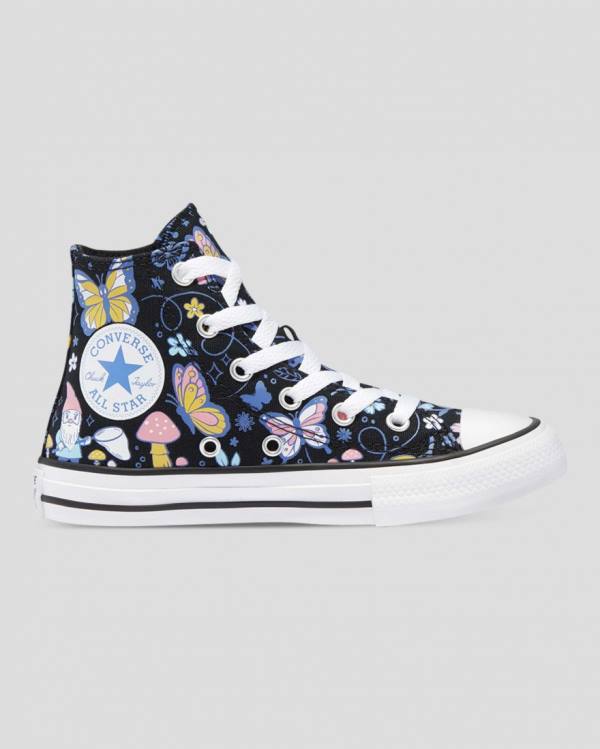 Trampki Wysokie Converse Chuck Taylor All Star Butterfly Fun Czarne | CV-768TVU