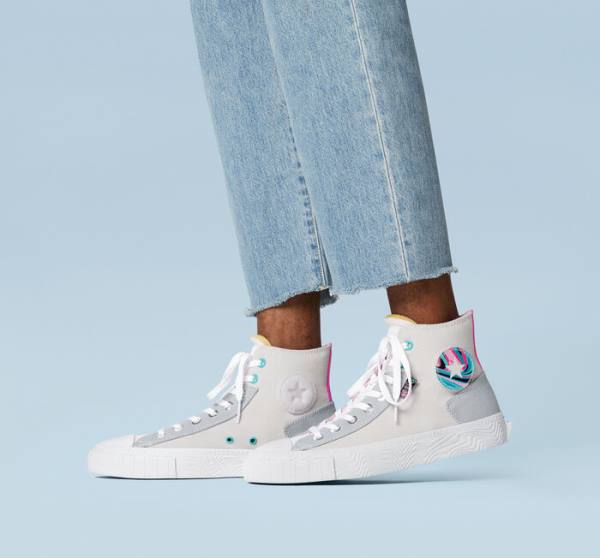 Trampki Wysokie Converse Chuck Taylor Alt Star Marbled Patch Szare Różowe | CV-894BOC