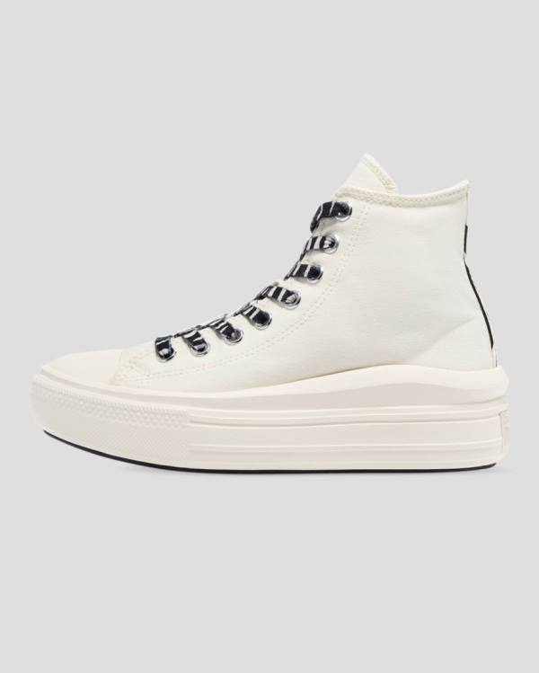 Trampki Wysokie Converse Chuck Taylor Move Zebra Print Platformie Beżowe | CV-935STL