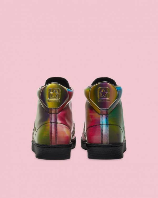 Trampki Wysokie Converse Pro Skórzane Iridescent Czarne | CV-452NKD