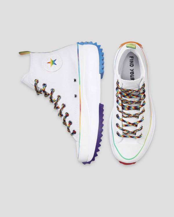 Trampki Wysokie Converse Run Star Hike Pride Białe | CV-154DMY