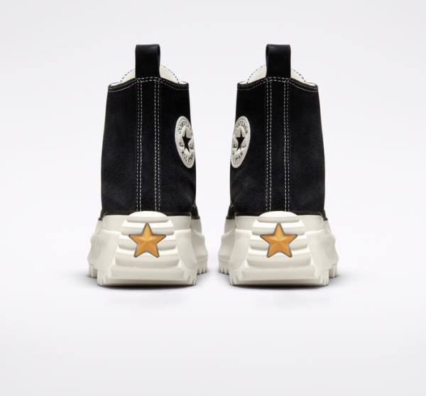 Trampki Wysokie Converse Run Star Hike Platformie Zamszowe Czarne | CV-357PLT