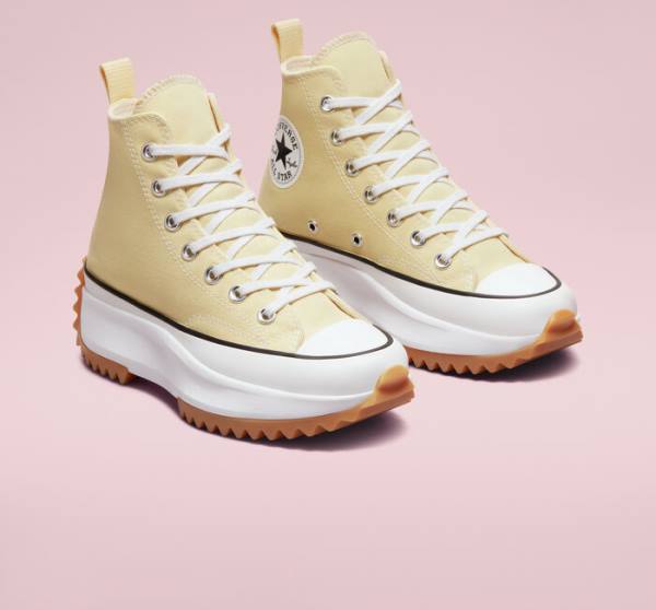 Trampki Wysokie Converse Run Star Hike Platformie Seasonal Color Cytrynowy Czarne Białe | CV-417YCV