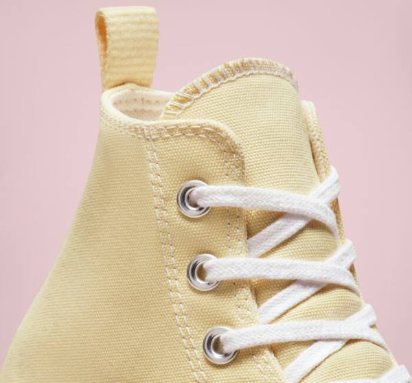 Trampki Wysokie Converse Run Star Hike Platformie Seasonal Color Cytrynowy Czarne Białe | CV-417YCV