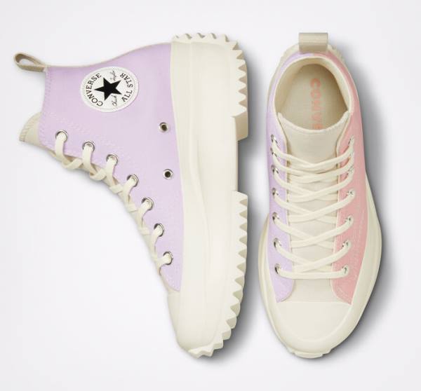 Trampki Wysokie Converse Run Star Hike Platformie Tri-Panel Color Block Różowe | CV-628UCY