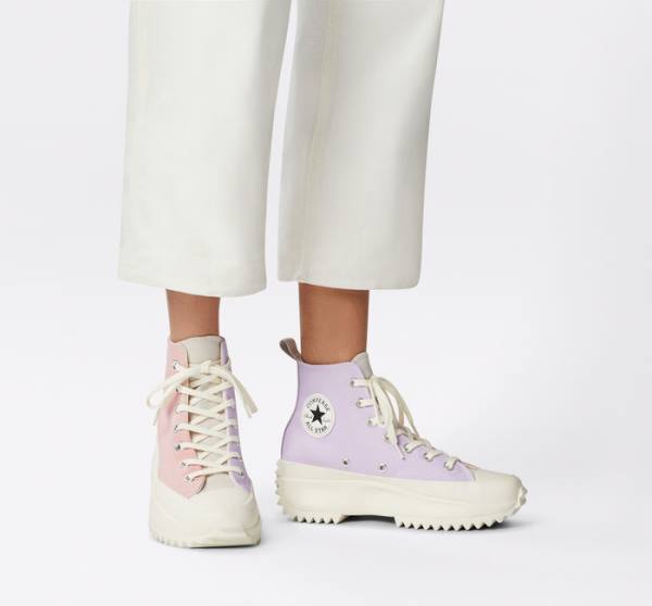 Trampki Wysokie Converse Run Star Hike Platformie Tri-Panel Color Block Różowe | CV-628UCY