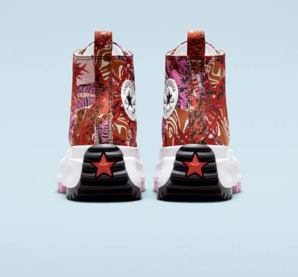 Trampki Wysokie Converse Run Star Hike Platformie Tropical Florals Pomarańczowe Czarne Białe | CV-714QAJ