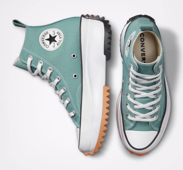 Trampki Wysokie Converse Run Star Hike Platformie Seasonal Color Czarne Białe | CV-809FHE