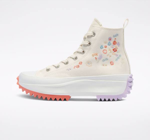 Trampki Wysokie Converse Run Star Hike Platformie Embroidered Floral Głęboka | CV-913HBX