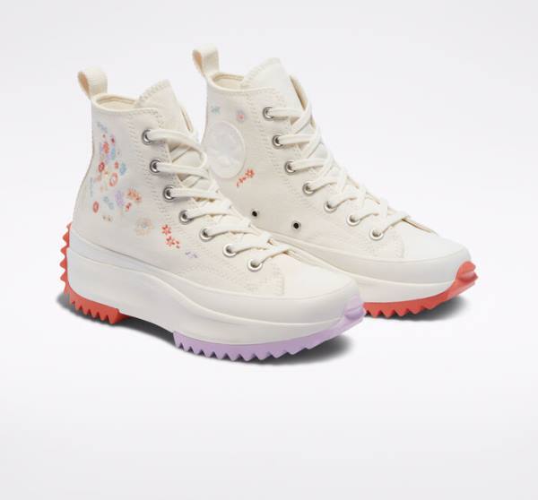 Trampki Wysokie Converse Run Star Hike Platformie Embroidered Floral Głęboka | CV-913HBX
