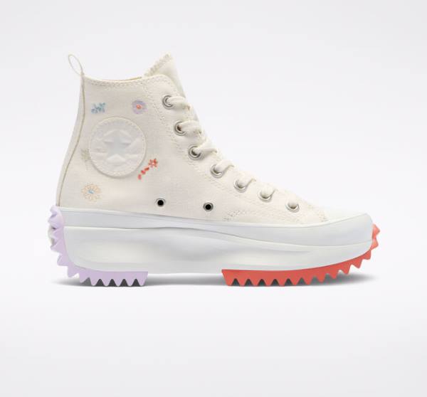 Trampki Wysokie Converse Run Star Hike Platformie Embroidered Floral Głęboka | CV-913HBX