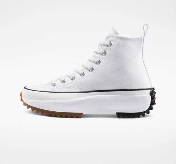 Trampki Wysokie Converse Run Star Hike Platformie Białe Czarne | CV-923OCW