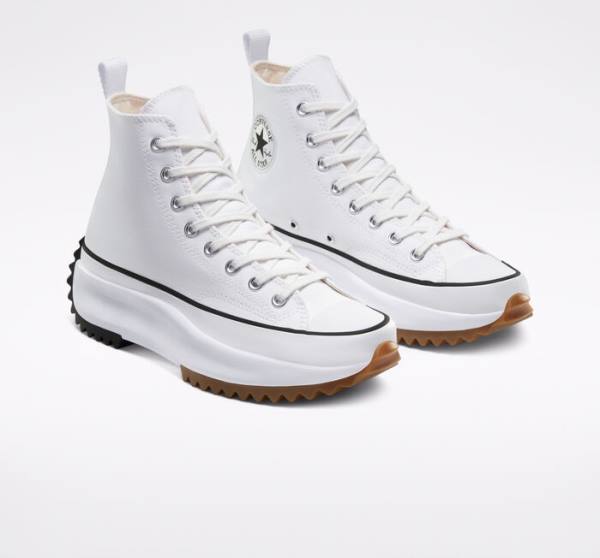 Trampki Wysokie Converse Run Star Hike Platformie Białe Czarne | CV-923OCW