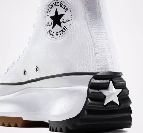 Trampki Wysokie Converse Run Star Hike Platformie Białe Czarne | CV-923OCW