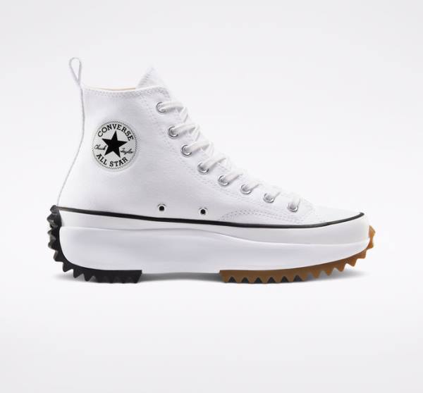 Trampki Wysokie Converse Run Star Hike Platformie Białe Czarne | CV-923OCW