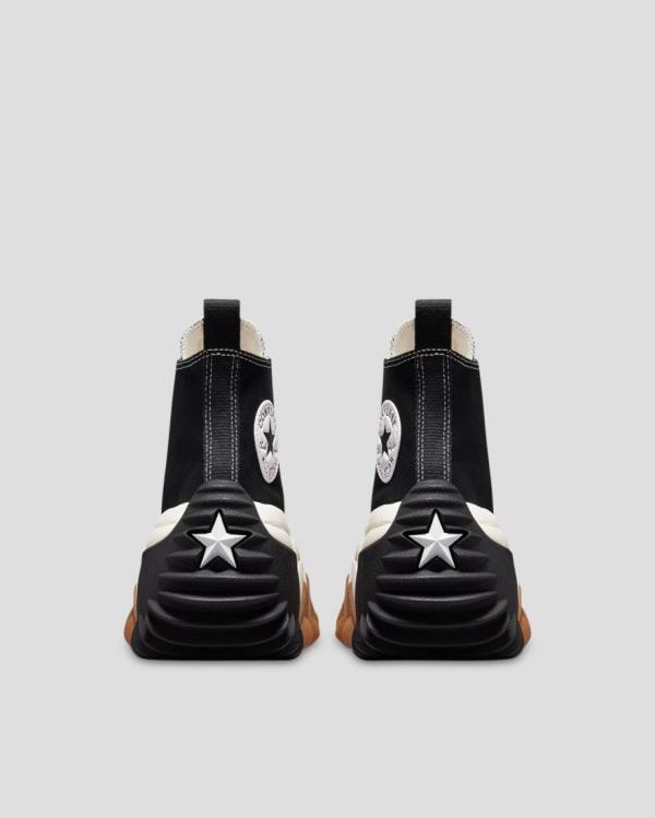 Trampki Wysokie Converse Run Star Motion Platformie Czarne | CV-398NTO