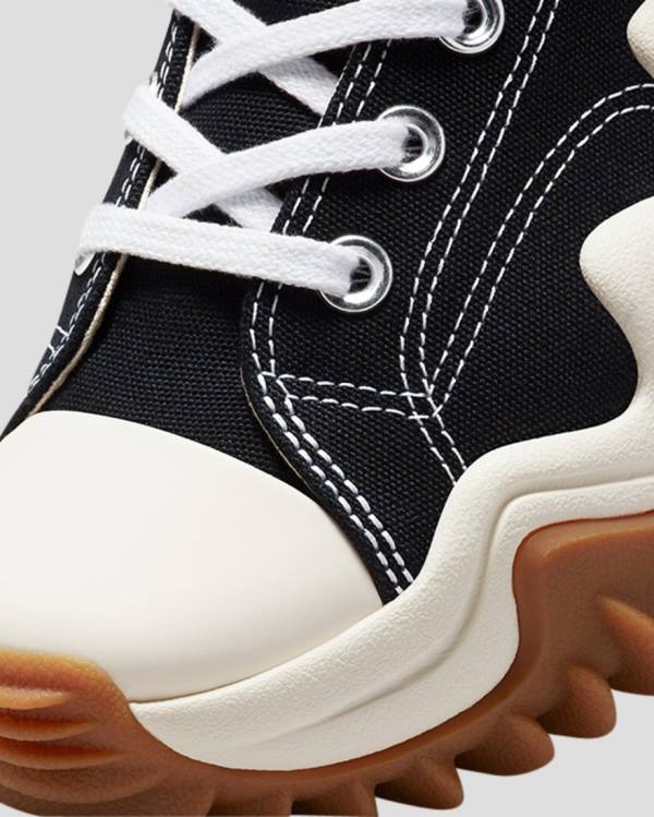 Trampki Wysokie Converse Run Star Motion Platformie Czarne | CV-398NTO
