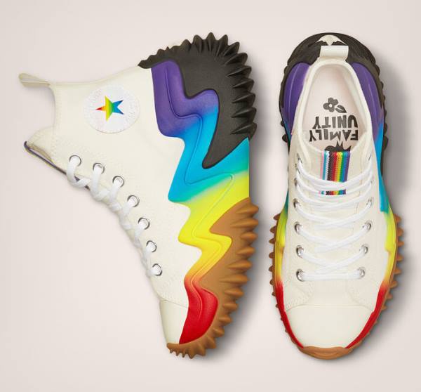 Trampki Wysokie Converse Run Star Motion Platformie Pride Fioletowe | CV-697OLE