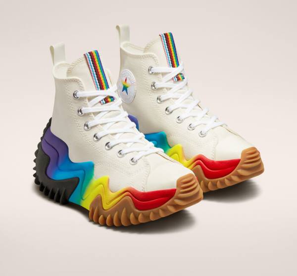 Trampki Wysokie Converse Run Star Motion Platformie Pride Fioletowe | CV-697OLE