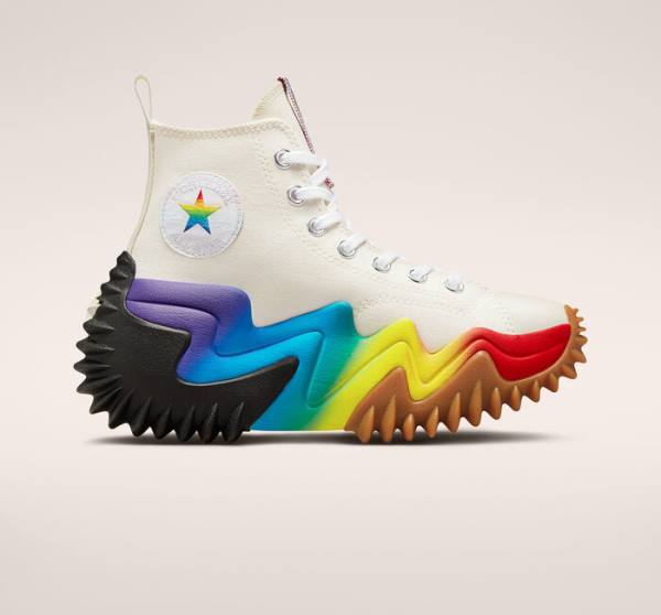 Trampki Wysokie Converse Run Star Motion Platformie Pride Fioletowe | CV-697OLE