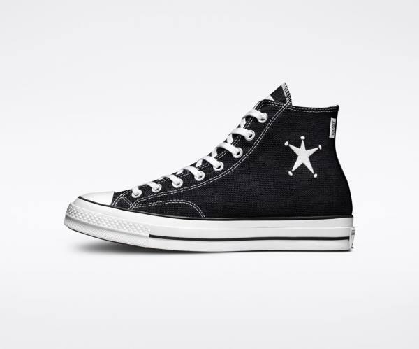 Trampki Wysokie Converse Stussy Chuck 70 Czarne Białe | CV-014HDR