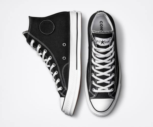 Trampki Wysokie Converse Stussy Chuck 70 Czarne Białe | CV-014HDR