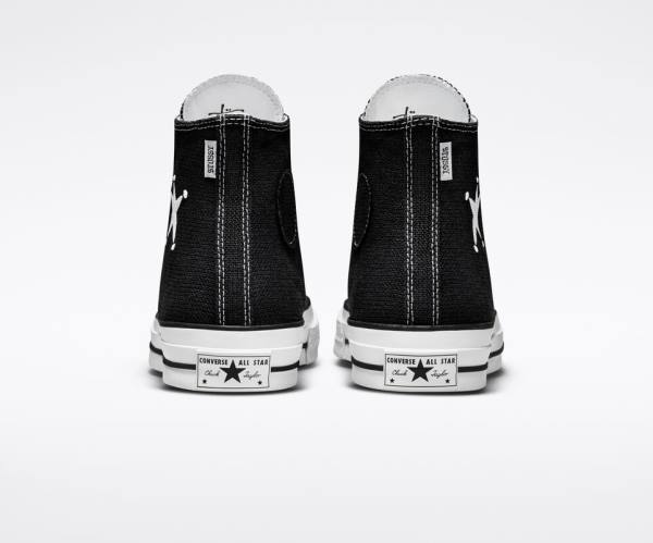 Trampki Wysokie Converse Stussy Chuck 70 Czarne Białe | CV-014HDR
