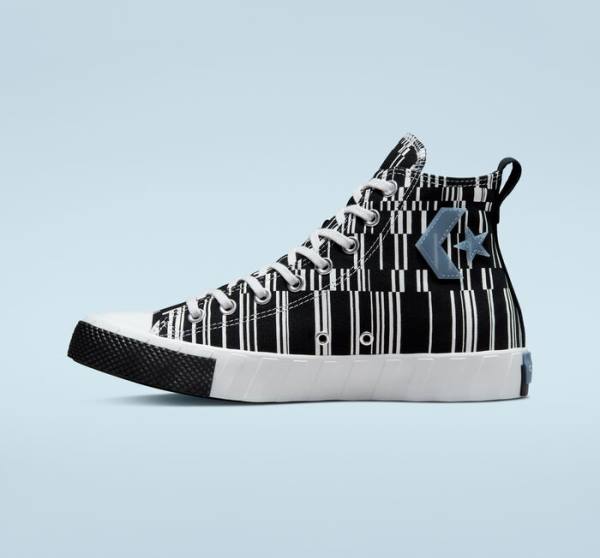 Trampki Wysokie Converse UNT1TL3D Translucent Barcode Czarne Białe Indygo | CV-519FEB