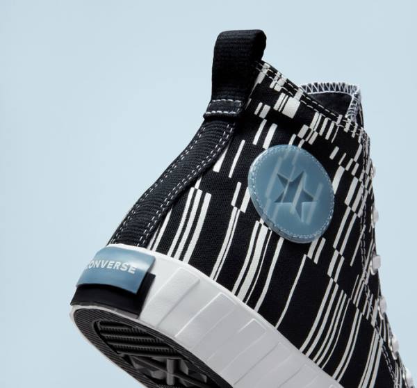 Trampki Wysokie Converse UNT1TL3D Translucent Barcode Czarne Białe Indygo | CV-519FEB