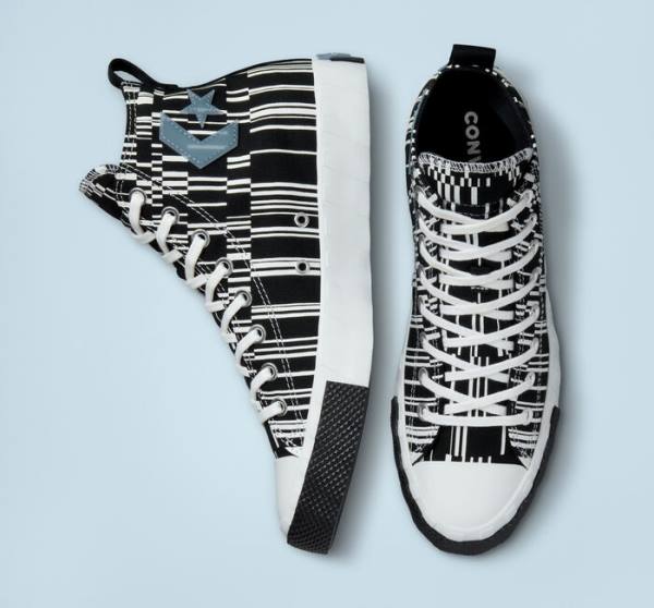 Trampki Wysokie Converse UNT1TL3D Translucent Barcode Czarne Białe Indygo | CV-519FEB