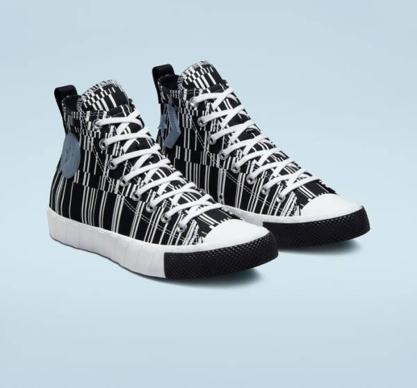 Trampki Wysokie Converse UNT1TL3D Translucent Barcode Czarne Białe Indygo | CV-519FEB