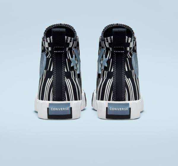 Trampki Wysokie Converse UNT1TL3D Translucent Barcode Czarne Białe Indygo | CV-519FEB