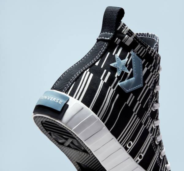 Trampki Wysokie Converse UNT1TL3D Translucent Barcode Czarne Białe Indygo | CV-519FEB
